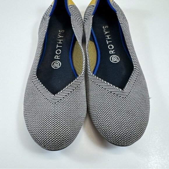 Rothy's Womens 9 Shale Ribbon Stripe Round Toe Flats - Picture 5 of 14